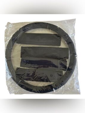 Black Steering Wheel Cover & Seat Belt Pads Set
